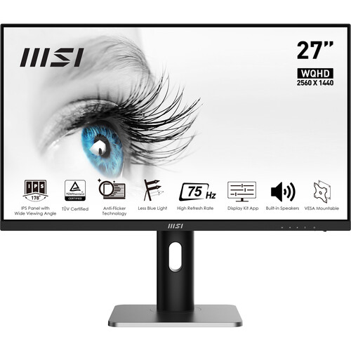 [0001641] MSI PRO MP273QP 27" 75Hz 1ms IPS WQHD Monitor