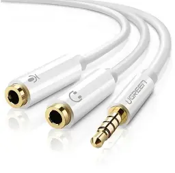 UGREEN 10789 3.5Mm Male To 3.5MMFemale ×2 – White