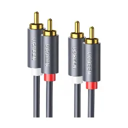 UGREEN AV104 (10518) 2RCA Male to Male, 2 Meter, Black Audio Cable #10518