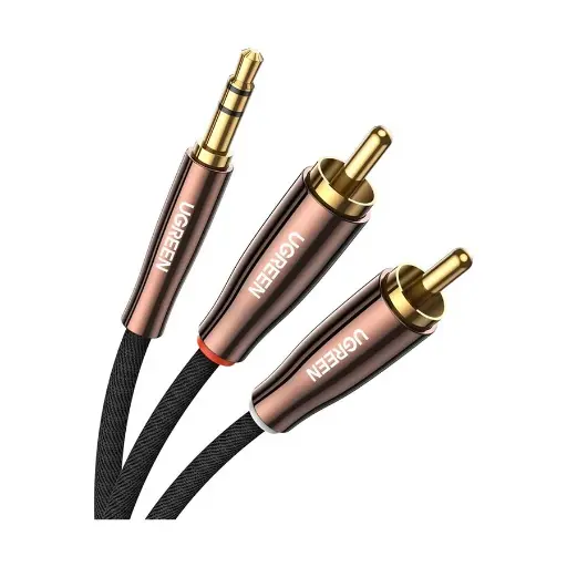 [06416] UGREEN AV170 (80845) 3.5mm Male to 2RCA Male, 1 Meter, Black Audio Cable #80845