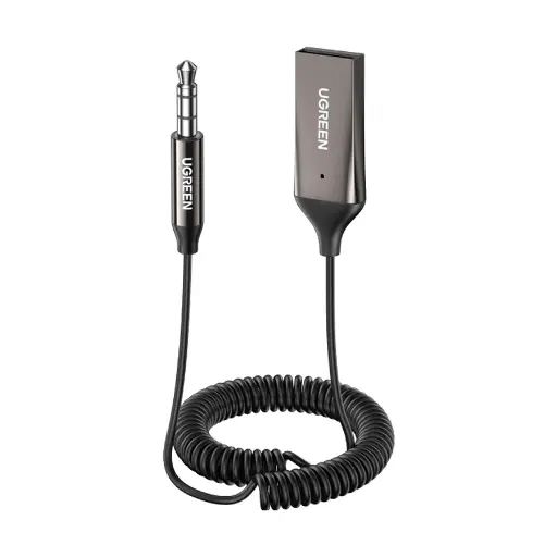 [0002017] UGREEN 70601 Bluetooth Car Receiver Aux With Mic Space Gray Audio Converter # 70601