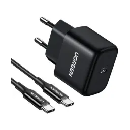 UGREEN CD250 (50581) 25W PD Mini Fast Charger With UGREEN (80145) 2M USB C to C Cable
