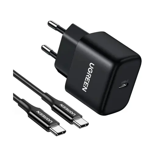 [06443] UGREEN CD250 (50581) 25W PD Mini Fast Charger With UGREEN (80145) 2M USB C to C Cable