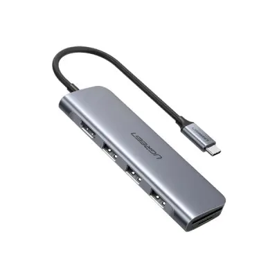 [0002083] UGREEN CM195 (70410) Type-C Male to SD, TF, Tri USB 3.0 & HDMI Female Space Gray Hub