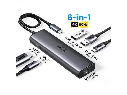 [06346] UGREEN 6-IN-1 USB C DOCKING STATION CM512 (45000)