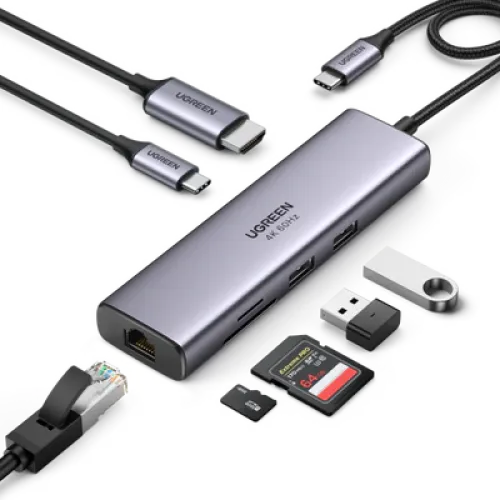 [0002099] UGREEN CM512 USB-C 7-In-1 Multifunction Adapter With 4K HDMI & Ethernet #90568