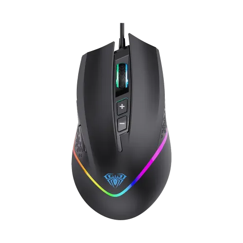 AULA F805 Wired Programmable Gaming Mouse Black