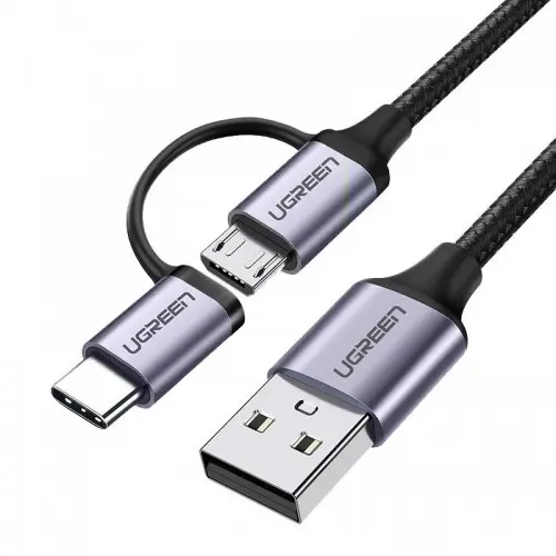 [06911] UGREEN USB to Micro USB & Type C 1M Fast Charging Cable (30875)