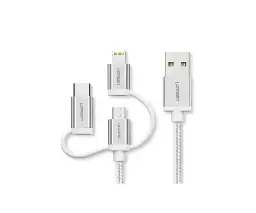 UGREEN 3-IN-1 CHARGING DATA CABLE 1.5M (50203)