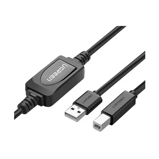 [0002300] UGREEN US122 (10374) USB Type-A Male to USB Type-B Male 10 Meter Black Active Printer Cable # 10374