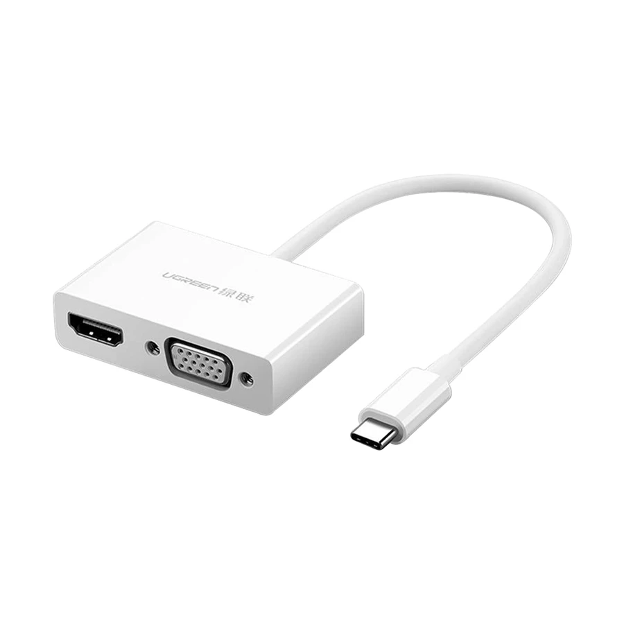 UGREEN 30843 Type-C Male to HDMI & VGA Female White Multiport Converter # 30843