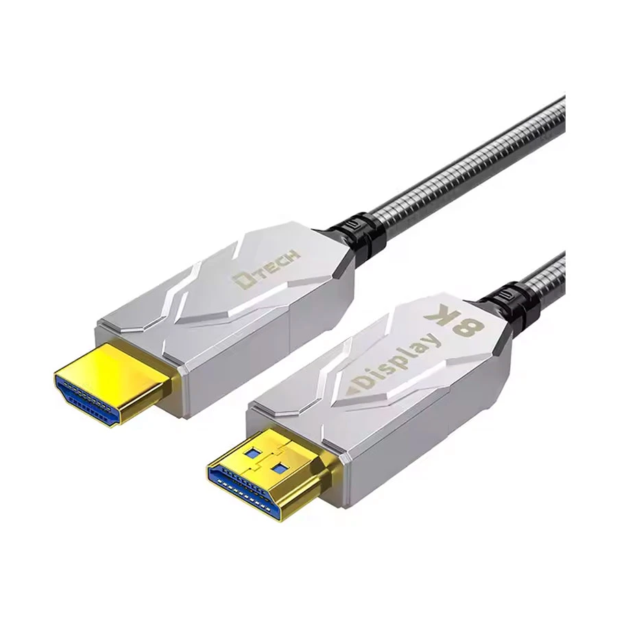 DTECH HDMI Male to Male, 30 Meter, Grey Cable #DT-HF8030K (8K, Optical Fiber)