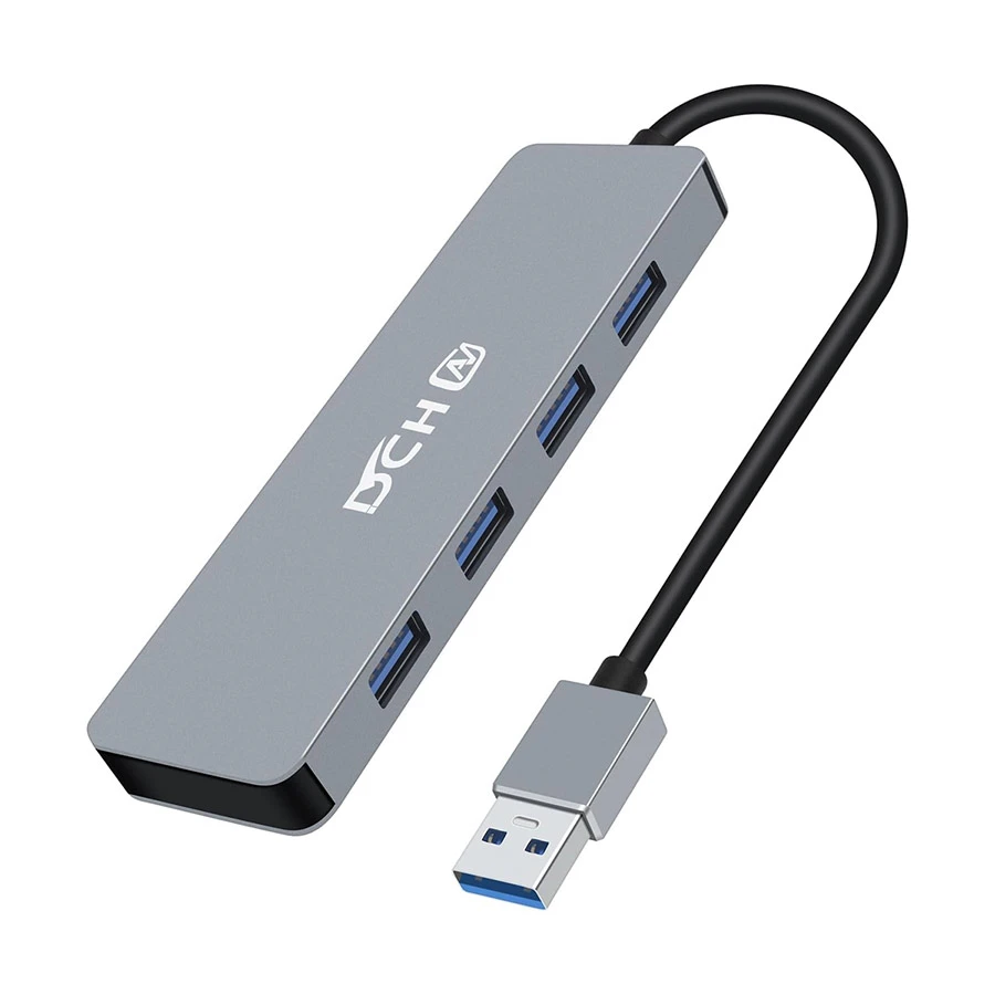 DTECH DCH-2947 USB Male to Quad USB 3.0 Female Grey HUB #DCH-2947