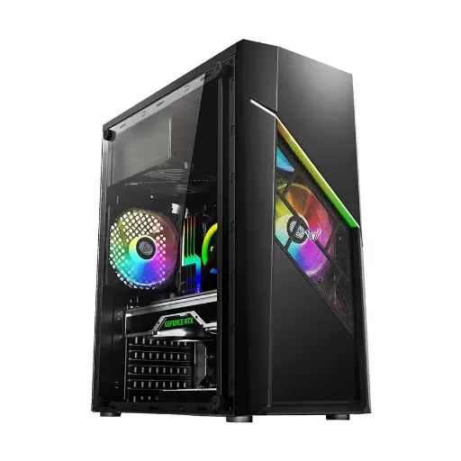 [00698] AULA FZ003 Mid Tower (Acrylic Side Window) Black Gaming Desktop Case