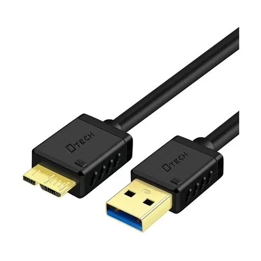 [01690] DTECH DT-CU0303 USB Male to Micro-B Male, 25 Meter, Black Portable Hard Drive Cable #DT-CU0303