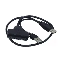 DTECH Dual USB Male to SATA Female Black Converter With Power Adapter #DT-6025D