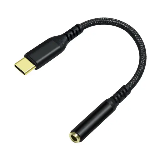 [01630] DTECH DCH-2930 Type-C Male to 3.5mm Female Black Converter #DCH-2930