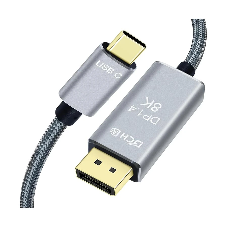 DTECH (2917-1M) USB Type-C Male to DP Male 1 Meter Space Gray Cable #DCH-2917-1M (8K)