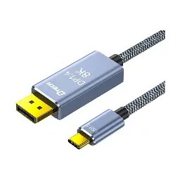DTECH TB-2917-2M USB Type-C Male to DP Male 2 Meter Space Gray Cable #TB-2917-2M (8K)