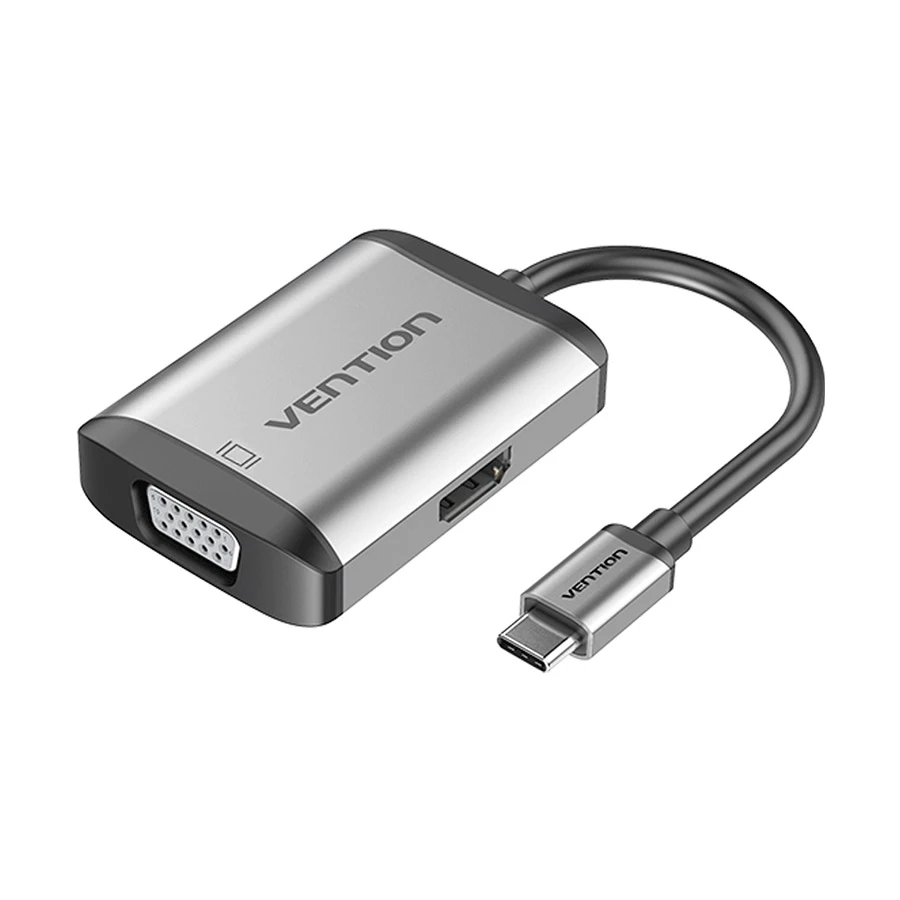 VENTION TFAHB Type-C Male to HDMI, VGA, USB 3.0, PD Gray Multiport Converter #TFAHB