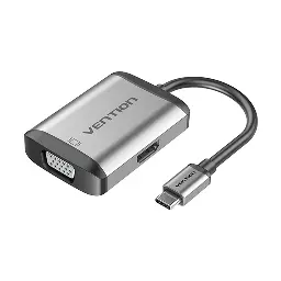 VENTION TFAHB Type-C Male to HDMI, VGA, USB 3.0, PD Gray Multiport Converter #TFAHB