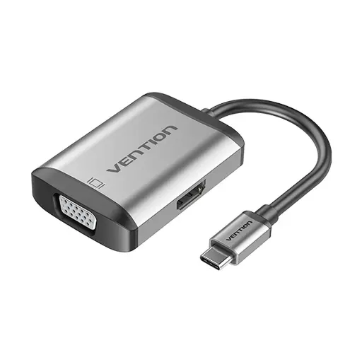 [07214] VENTION TFAHB Type-C Male to HDMI, VGA, USB 3.0, PD Gray Multiport Converter #TFAHB