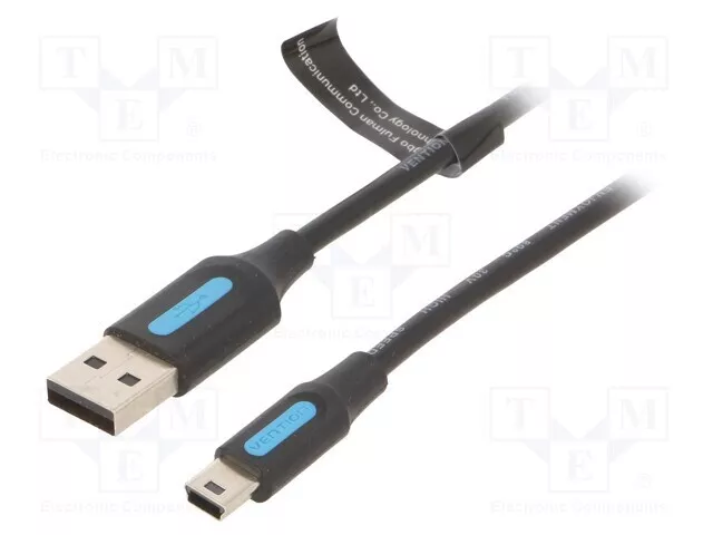 VENTION 1.5M USB 2.0 A MALE TO MINI-B MALE CABLE - BLACK PVC TYPE#COMBG