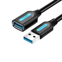 VENTION CBHBJ USB 3.0 Male to USB Female Extension Cable 5 m Black PVC Type