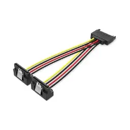 VENTION KDBBB SATA 15P to 90 Degree 2x 15P Power Splitter Cable - 0.15M