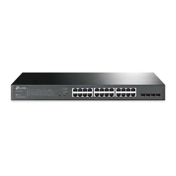TP-LINK TL-SL2428P 24-Port 10/100 Mbps + 4-Port Gigabit Smart Switch with 24-Port PoE+