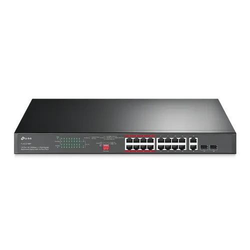 [06011] TP-Link TL-SL1218MP 16-Port 10/100 Mbps + 2-Port Gigabit Rackmount Switch with 16-Port PoE+