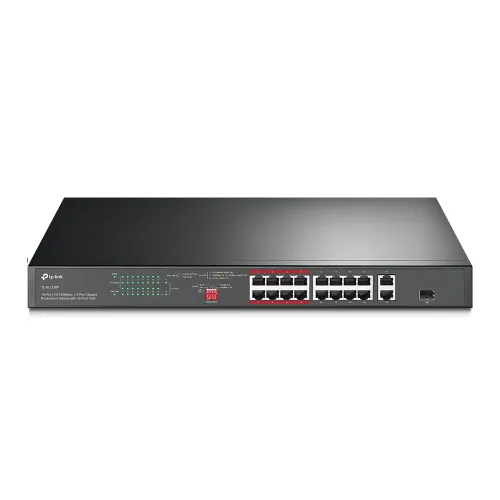 [06012] TP-Link TL-SL1218P 16-Port 10/100 Mbps + 2-Port Gigabit Rackmount Switch with 16-Port PoE+