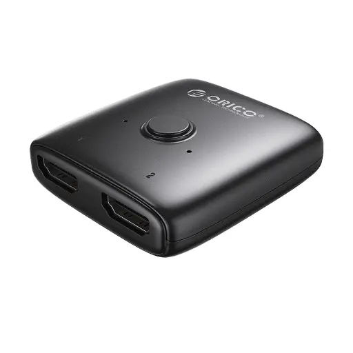 [04648] ORICO HDMI Female to Female Black Splitter bi-directional 4K@60Hz With Switch # 2 in 1 out, HS2-A1-BK-EP