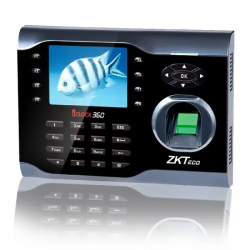 [07551] ZKTeco iClock 360 Fingerprint Time Attendance Terminal with Adapter