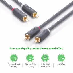 UGREEN 10519 2RCA male to 2RCA male stereo audio video cable 3M