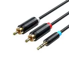VENTION 5M 3.5MM MALE TO 2 RCA MALEBLACK AUDIO CABLE (BCLBJ) 