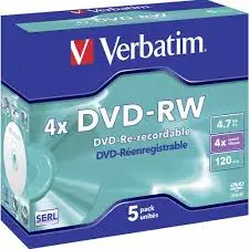 [0003969] VERBATEM DVD-RW 4.7GB JEWEL CASE 4X#43285