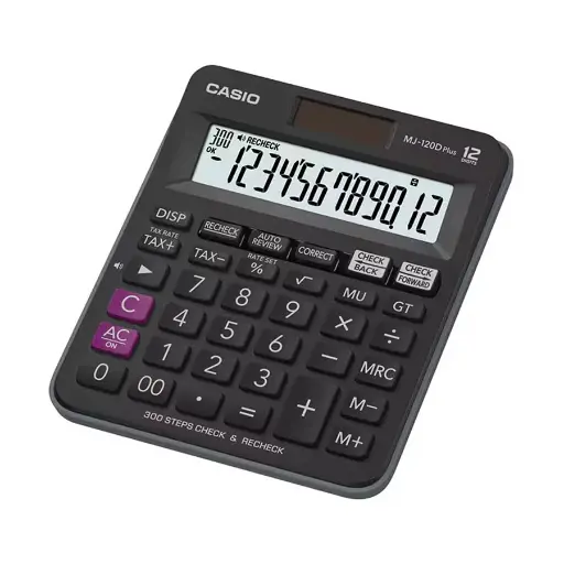 [0004043] Casio MJ-120D Plus-BK Check & Recheck Mini Desk Type Desktop Calculator #CB149