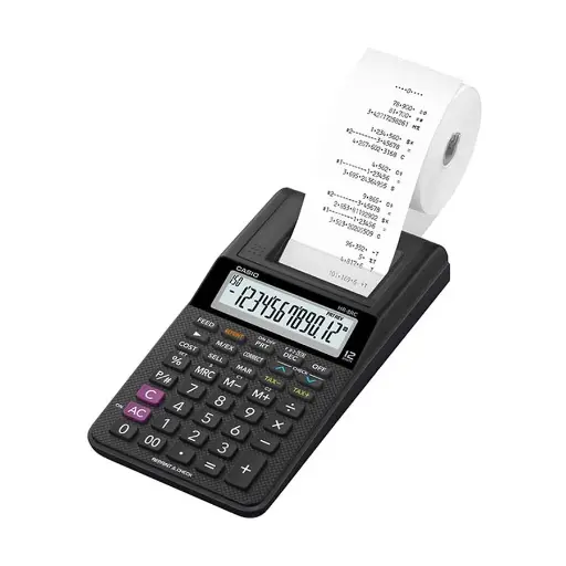 [01374] Casio HR-8RC-BK Printing Calculator (Black, Compact Type/Mini Printer) #D21
