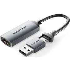 [0004055] VENTION ACWHA HDMI-A to USB-C/USB-A Video Capture Card 0.1M Gray