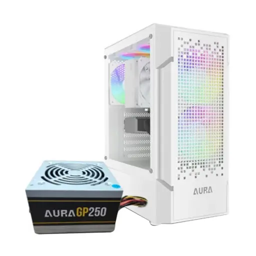 [02730] Gamdias AURA GC7 WH ARGB Mid Tower White ATX Gaming Desktop Casing with AURA GP250 (250W) PSU