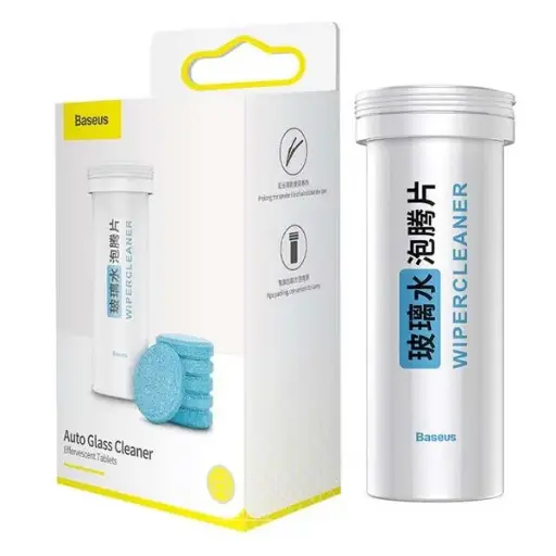 [01004] Baseus Auto Glass Cleaner Effervescent Tablets White 12pcs