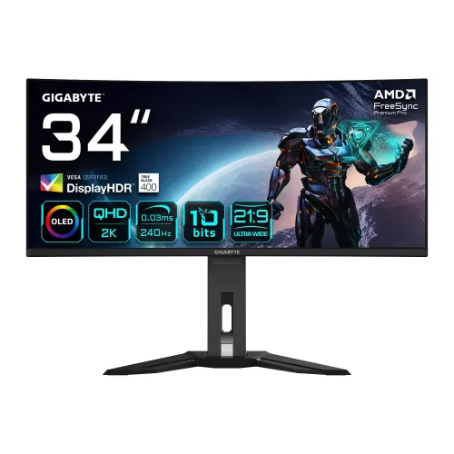GIGABYTE MO34WQC2 34" WQHD 240Hz OLED Curved Gaming Monitor