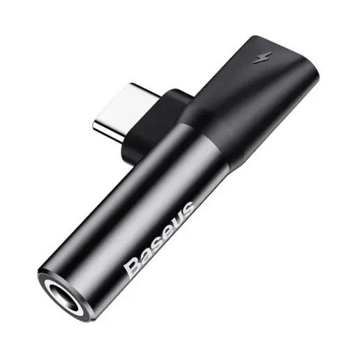 [01023] Baseus L41 Type -C to C and 3.5MM Jack Audio Female Converter Mini Adapter - Black