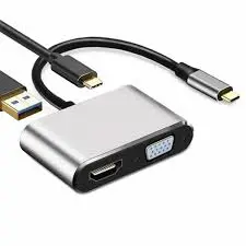 TYPE-C TO 4 IN 1 HUB PD+VGA+USB ADAPTER