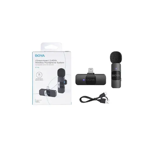 [01111] Boya BY-V1 Ultracompact 2.4GHz Wireless Microphone System for iOS Device