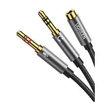 UGREEN 3.5MM FEMALE TO 2 MALE AUDIO CABLE BLACK #20899