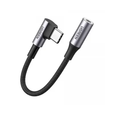 UGREEN AV167 (80723) USB-C Male to 3.5mm Female Angled Adapter Aluminum Shell Black