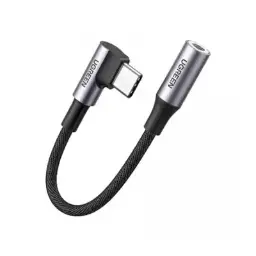 UGREEN AV167 (80723) USB-C Male to 3.5mm Female Angled Adapter Aluminum Shell Black