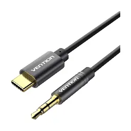 VENTION BGABG Type-C Male to 3.5mm Male 1.5 Meter Black Type-C Converter #BGABG